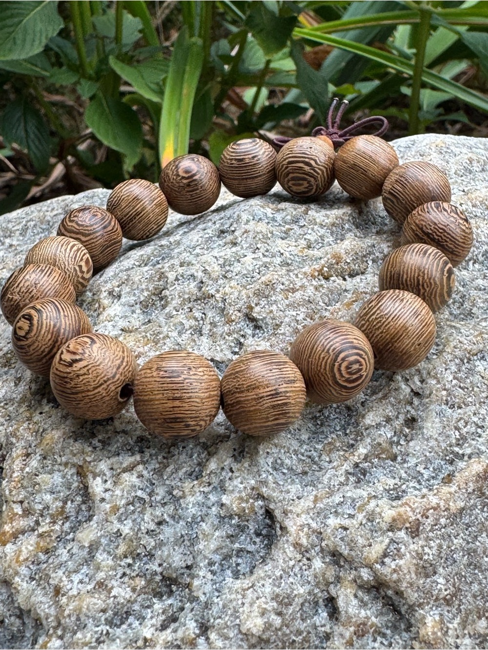 Natural Wood Bead Bracelet - Brown Women Jewelry